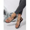 image:imageGORGLITTER Womens Rhinestone Flat Sandals Dressy Glitter Open Toe Sparkly Dress Summer Beach 2026 Slides ShosesBlack Glitter