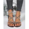 image:imageGORGLITTER Womens Rhinestone Flat Sandals Dressy Glitter Open Toe Sparkly Dress Summer Beach 2026 Slides ShosesBlack Toe Ring