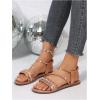 image:imageGORGLITTER Womens Rhinestone Flat Sandals Dressy Glitter Open Toe Sparkly Dress Summer Beach 2026 Slides ShosesChampagne Rhinestone