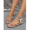 image:imageGORGLITTER Womens Rhinestone Flat Sandals Dressy Glitter Open Toe Sparkly Dress Summer Beach 2026 Slides ShosesWhite