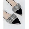 image:imageGORGLITTER Womens Rhinestone Sandals Sparkly Pointed Open Toe Dressy Summer Flat SandalsBlack