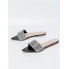 image:imageGORGLITTER Womens Rhinestone Sandals Sparkly Pointed Open Toe Dressy Summer Flat SandalsBlack