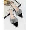 image:imageGORGLITTER Womens Rhinestone Sandals Sparkly Pointed Open Toe Dressy Summer Flat SandalsBlack