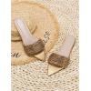 image:imageGORGLITTER Womens Rhinestone Sandals Sparkly Pointed Open Toe Dressy Summer Flat SandalsGold