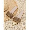 image:imageGORGLITTER Womens Rhinestone Sandals Sparkly Pointed Open Toe Dressy Summer Flat SandalsGold