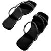 image:imageGORGLITTER Womens Rhinestone Wedding Flat Sandals Sparkly Prom Strappy Glitter Slip on Open Toe Bridal Slide SandalsBlack