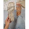 image:imageGORGLITTER Womens Rhinestone Wedding Flat Sandals Sparkly Prom Strappy Glitter Slip on Open Toe Bridal Slide SandalsGold