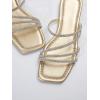 image:imageGORGLITTER Womens Rhinestone Wedding Flat Sandals Sparkly Prom Strappy Glitter Slip on Open Toe Bridal Slide SandalsGold