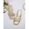 image:imageGORGLITTER Womens Rhinestone Wedding Flat Sandals Sparkly Prom Strappy Glitter Slip on Open Toe Bridal Slide SandalsGold