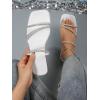 image:imageGORGLITTER Womens Rhinestone Wedding Flat Sandals Sparkly Prom Strappy Glitter Slip on Open Toe Bridal Slide SandalsSilver