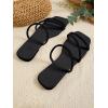 image:imageGORGLITTER Womens Rhinestone Wedding Flat Sandals Sparkly Prom Strappy Glitter Slip on Open Toe Bridal Slide SandalsSolid Black
