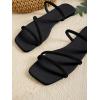 image:imageGORGLITTER Womens Rhinestone Wedding Flat Sandals Sparkly Prom Strappy Glitter Slip on Open Toe Bridal Slide SandalsSolid Black