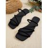 image:imageGORGLITTER Womens Rhinestone Wedding Flat Sandals Sparkly Prom Strappy Glitter Slip on Open Toe Bridal Slide SandalsSolid Black
