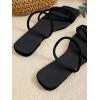 image:imageGORGLITTER Womens Rhinestone Wedding Flat Sandals Sparkly Prom Strappy Glitter Slip on Open Toe Bridal Slide SandalsSolid Black