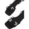 image:imageGORGLITTER Womens Sparkly Butterfly Lace Up Flat Sandals Criss Cross Strappy Tie Up Slide Sandals White 8Black