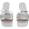 image:imageGORGLITTER Womens Sparkly Flat Sandals Square Open Toe Metallic Slip On Sandals Dressy 2026 TrendySilver