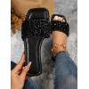 image:imageGORGLITTER Womens Sparkly Jeweled Flat Sandals Dressy Open Toe Glitter Shiny Slippers Slipon ShoesBlack