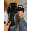 image:imageGORGLITTER Womens Sparkly Jeweled Flat Sandals Dressy Open Toe Glitter Shiny Slippers Slipon ShoesBlack Glitter