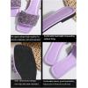 image:imageGORGLITTER Womens Sparkly Rhinestone Flat Sandals Dressy Cute Boho Trendy Square Toe Wedding Summer Slides ShoesPurple