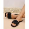 image:imageGORGLITTER Womens Sparkly Rhinestone Flat Sandals Dressy Cute Boho Trendy Square Toe Wedding Summer Slides ShoesSolid Black