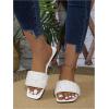 image:imageGORGLITTER Womens Sparkly Rhinestone Flat Sandals Dressy Cute Boho Trendy Square Toe Wedding Summer Slides ShoesWhite