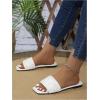 image:imageGORGLITTER Womens Sparkly Rhinestone Flat Sandals Dressy Cute Boho Trendy Square Toe Wedding Summer Slides ShoesWhite