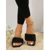 image:imageGORGLITTER Womens Sparkly Sequin Sandals Flat Slides Dressy Sparkle Glitter Rhinestone Open Toe Slip On Slippers ShoesBlack Rhinestone