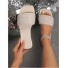 image:imageGORGLITTER Womens Sparkly Sequin Sandals Flat Slides Dressy Sparkle Glitter Rhinestone Open Toe Slip On Slippers ShoesWhite Glitter