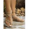 image:imageGORGLITTER Womens Strappy Flat Sandals Dressy Open Toe Ankle Strap Summer Beach Thong Slides Vacation ShoesKhaki