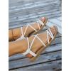 image:imageGORGLITTER Womens Strappy Flat Sandals Dressy Open Toe Ankle Strap Summer Beach Thong Slides Vacation ShoesWhite