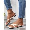 image:imageGORGLITTER Womens Strappy Square Toe Thong Sandals Dressy Summer Cute Vacation Beach Comfortable Flip Flops Slide Shoes 2026Beige