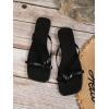 image:imageGORGLITTER Womens Strappy Square Toe Thong Sandals Dressy Summer Cute Vacation Beach Comfortable Flip Flops Slide Shoes 2026Black