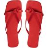 image:imageGORGLITTER Womens Strappy Square Toe Thong Sandals Dressy Summer Cute Vacation Beach Comfortable Flip Flops Slide Shoes 2026Red