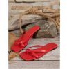 image:imageGORGLITTER Womens Strappy Square Toe Thong Sandals Dressy Summer Cute Vacation Beach Comfortable Flip Flops Slide Shoes 2026Red