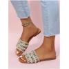 image:imageGORGLITTER Womens Summer Beach Vacation Slides Sandals Dressy Cute Summer Boho Pearls Square Toe Slip On Flats SlipperMulticolor