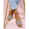 image:imageGORGLITTER Womens Summer Beach Vacation Slides Sandals Dressy Cute Summer Boho Pearls Square Toe Slip On Flats SlipperMulticolor