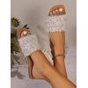 image:imageGORGLITTER Womens Summer Beach Vacation Slides Sandals Dressy Cute Summer Boho Pearls Square Toe Slip On Flats SlipperPink