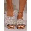 image:imageGORGLITTER Womens Summer Beach Vacation Slides Sandals Dressy Cute Summer Boho Pearls Square Toe Slip On Flats SlipperPink
