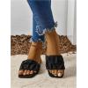 image:imageGORGLITTER Womens Summer Cute Flat Sandals Dress Slide Sandals Square Toe Wedding Shoes Vacation Trendy Sandals 2026Black Pleated