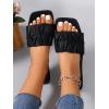 image:imageGORGLITTER Womens Summer Cute Flat Sandals Dress Slide Sandals Square Toe Wedding Shoes Vacation Trendy Sandals 2026Iron Black