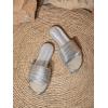 image:imageGORGLITTER Womens Summer Metallic Flats Sandal Dressy Cute Open Toe Slipper Slip on Slide Beach Sandals 2025Silver