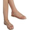 image:imageGORGLITTER Womens Summer Sandals 2026 Strappy Slingback Flats Dressy Cute Beach Vacation SlidesGold