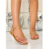 image:imageGORGLITTER Womens Summer Sandals 2026 Strappy Slingback Flats Dressy Cute Beach Vacation SlidesMetallic Gold