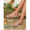 image:imageGORGLITTER Womens Summer Sandals 2026 Strappy Slingback Flats Dressy Cute Beach Vacation SlidesSolid White