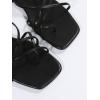 image:imageGORGLITTER Womens Summer Strappy Beach Sandals Dressy Leather Lace Up Thong Gladiator Cute Vacation Sandals Shoes 2026Black