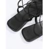 image:imageGORGLITTER Womens Summer Strappy Beach Sandals Dressy Leather Lace Up Thong Gladiator Cute Vacation Sandals Shoes 2026Black