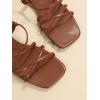 image:imageGORGLITTER Womens Summer Strappy Beach Sandals Dressy Leather Lace Up Thong Gladiator Cute Vacation Sandals Shoes 2026Brown