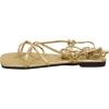 image:imageGORGLITTER Womens Summer Strappy Beach Sandals Dressy Leather Lace Up Thong Gladiator Cute Vacation Sandals Shoes 2026Gold