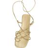 image:imageGORGLITTER Womens Summer Strappy Beach Sandals Dressy Leather Lace Up Thong Gladiator Cute Vacation Sandals Shoes 2026Gold