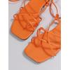 image:imageGORGLITTER Womens Summer Strappy Beach Sandals Dressy Leather Lace Up Thong Gladiator Cute Vacation Sandals Shoes 2026Orange